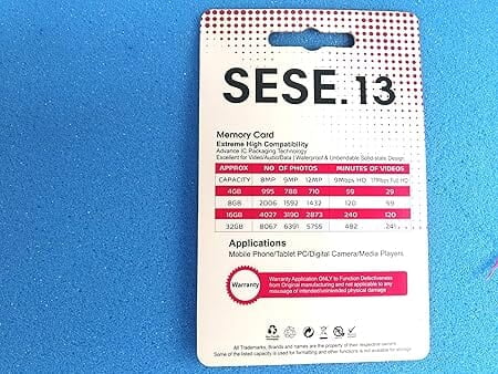 2307SR-03-04 SE.13 SE-6M 8 GB Class 10 SD Card 2307SR-03-04 SE.13 SE-6M 8 GB Class 10 SD Card