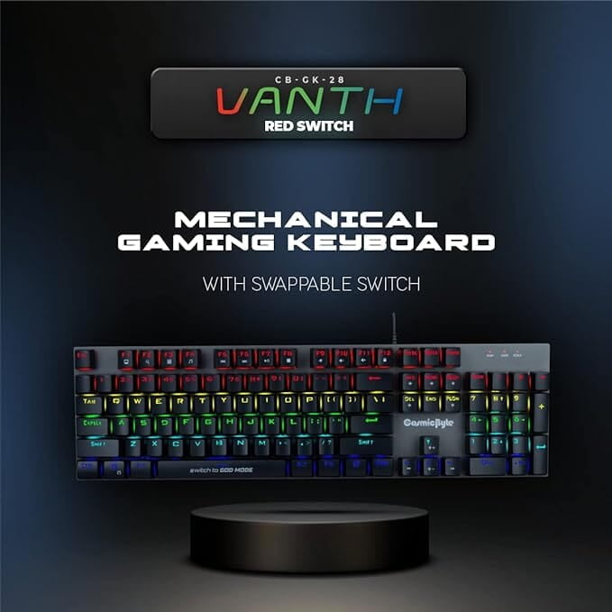 Cosmic Byte CB-GK-28 Vanth Mechanical Keyboard Upgraded with Swappable Outemu Red Switches and Rainbow LED Cosmic Byte CB-GK-28 Vanth Mechanical Keyboard Upgraded with Swappable Outemu Red Switches and Rainbow LED