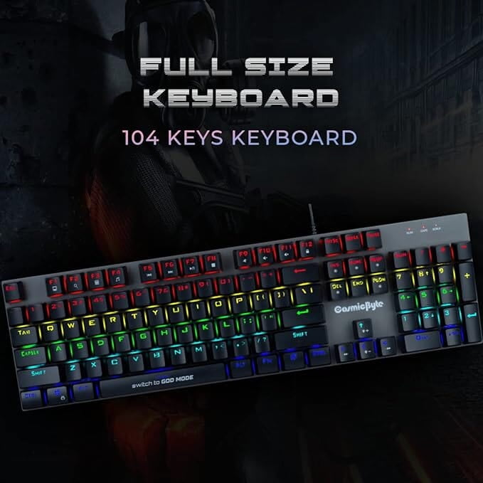 Cosmic Byte CB-GK-28 Vanth Mechanical Keyboard Upgraded with Swappable Outemu Red Switches and Rainbow LED Cosmic Byte CB-GK-28 Vanth Mechanical Keyboard Upgraded with Swappable Outemu Red Switches and Rainbow LED
