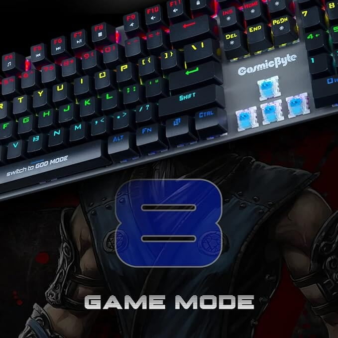 Cosmic Byte CB-GK-28 Vanth Mechanical Keyboard Upgraded with Swappable Outemu Red Switches and Rainbow LED Cosmic Byte CB-GK-28 Vanth Mechanical Keyboard Upgraded with Swappable Outemu Red Switches and Rainbow LED