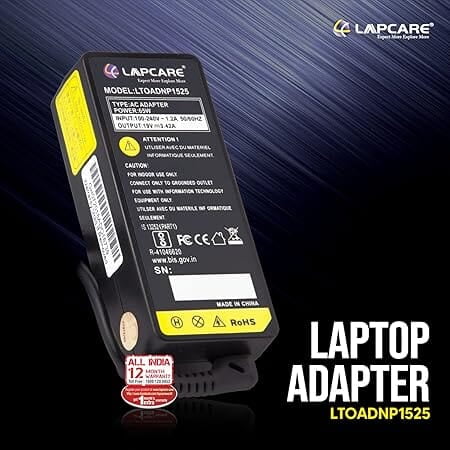 Lapcare LTOADNP1525 65 W Laptop Adapter 19V Lapcare LTOADNP1525 65 W Laptop Adapter 19V