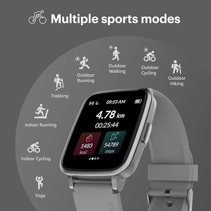 Noise ColorFit Pulse Spo2 Smart Watch 1.4" Full Touch HD Display, 10 Days Battery Life with Heart Rate, Sleep Monitoring & IP68 Waterproof (Mist Grey) Noise ColorFit Pulse Spo2 Smart Watch 1.4" Full Touch HD Display, 10 Days Battery Life with Heart Rate, Sleep Monitoring & IP68 Waterproof (Mist Grey)
